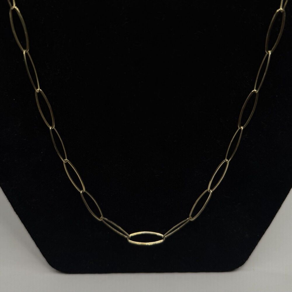 Milor Italy 925 Sterling Silver Gold Oval Link Necklace 30” Designer